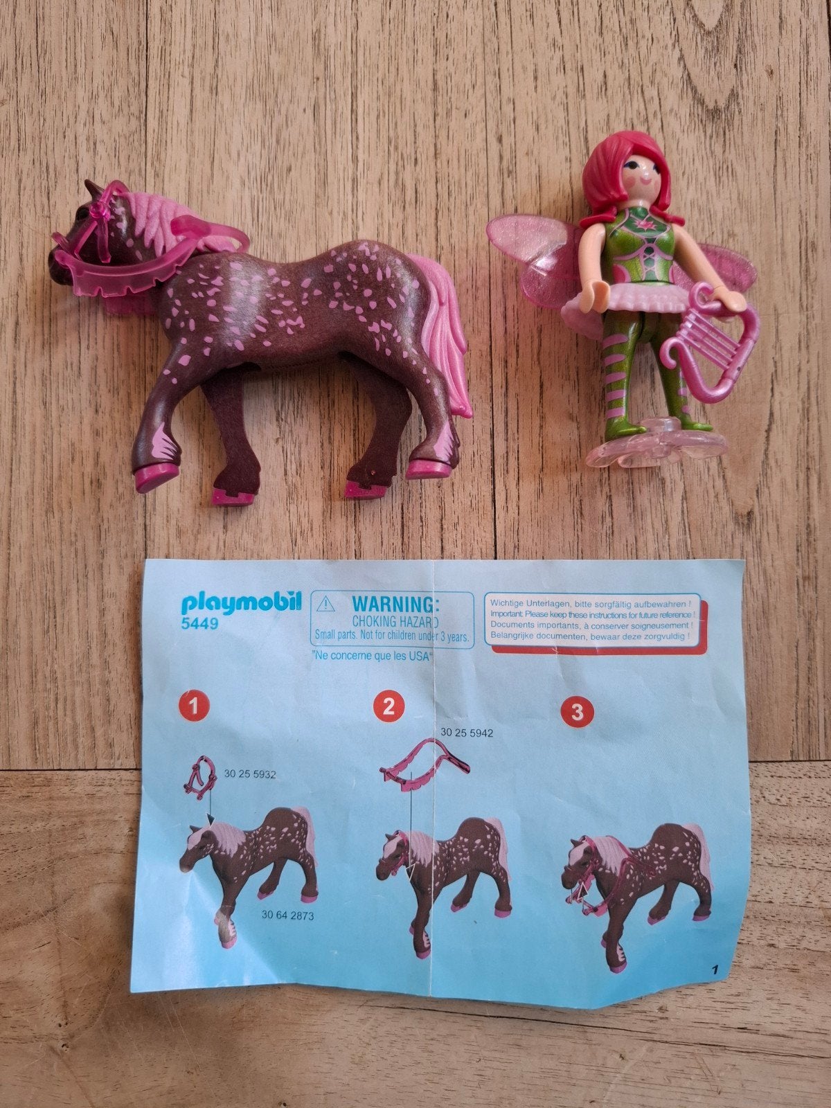 Playmobil Fairies set 5449 Fee Surya met Rubypaard, Gebruikt, Fantasy, Ophalen of Verzenden, Figuren