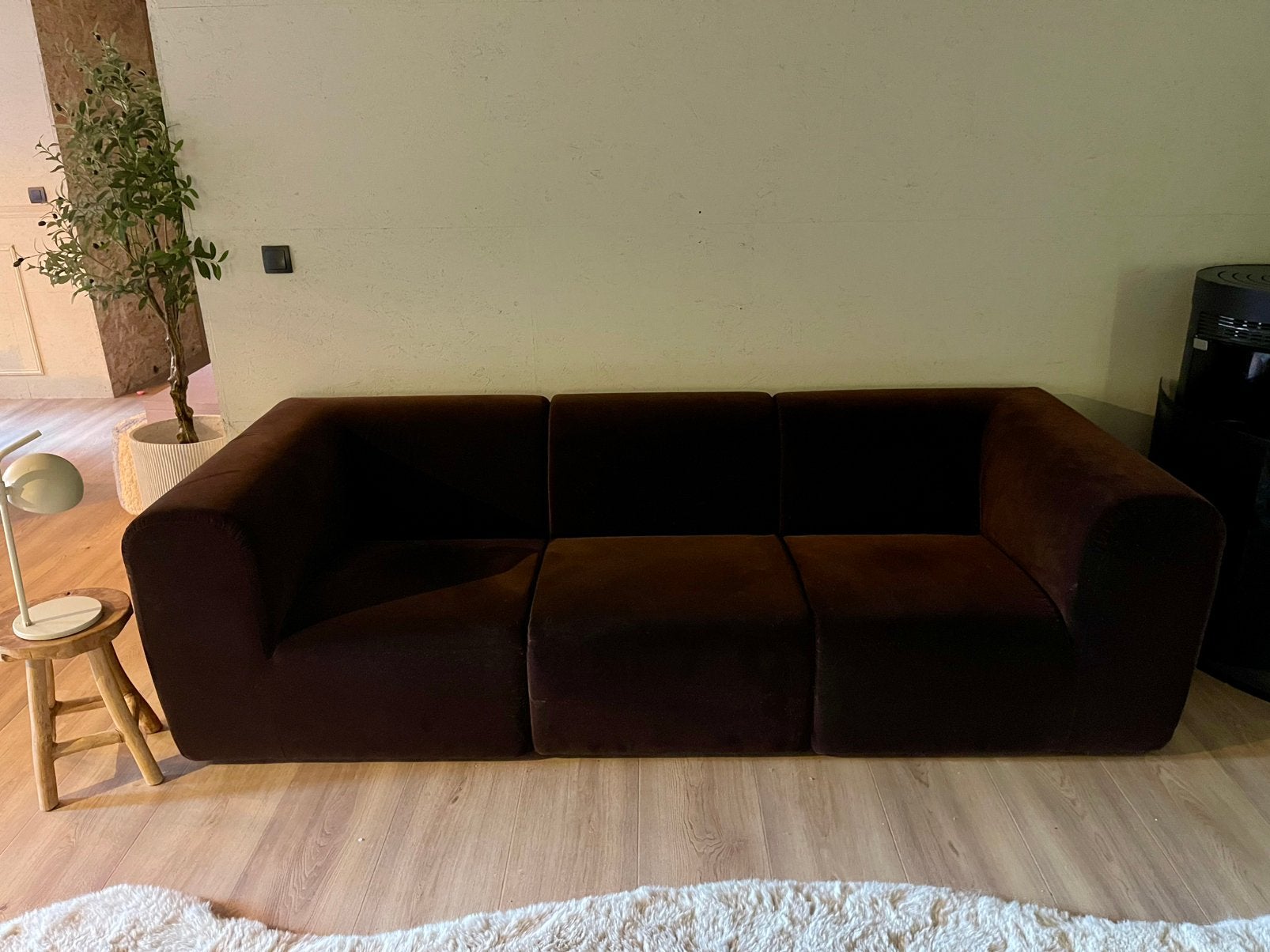Zetel Ikea donkerbruin, Huis en Inrichting, Ophalen, Overige maten, Hoekbank, Zo goed als nieuw