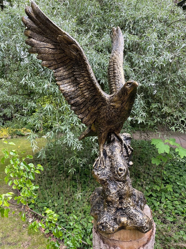 Adelaar antiek goud gazon, tuin, dierentuin, 120 cm, Tuin en Terras, Ophalen, Nieuw, Kunststof, Dierenbeeld