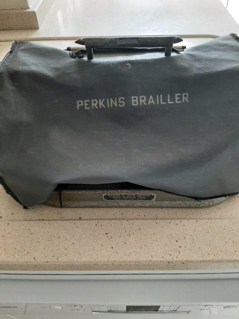 Perkins Brailler / braille typmachine, Ophalen, Gebruikt