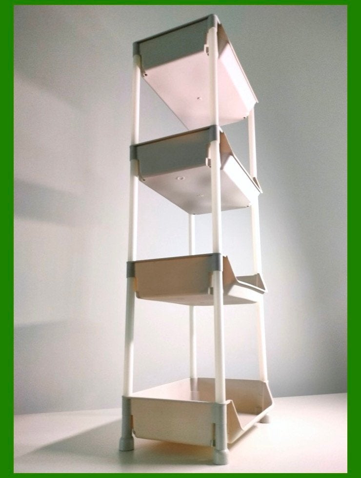 Etagère plastique /4x organisateur tiroir 30 x 22 x H 80 cm, Enlèvement ou Envoi, Comme neuf, Étagère, Démontable
