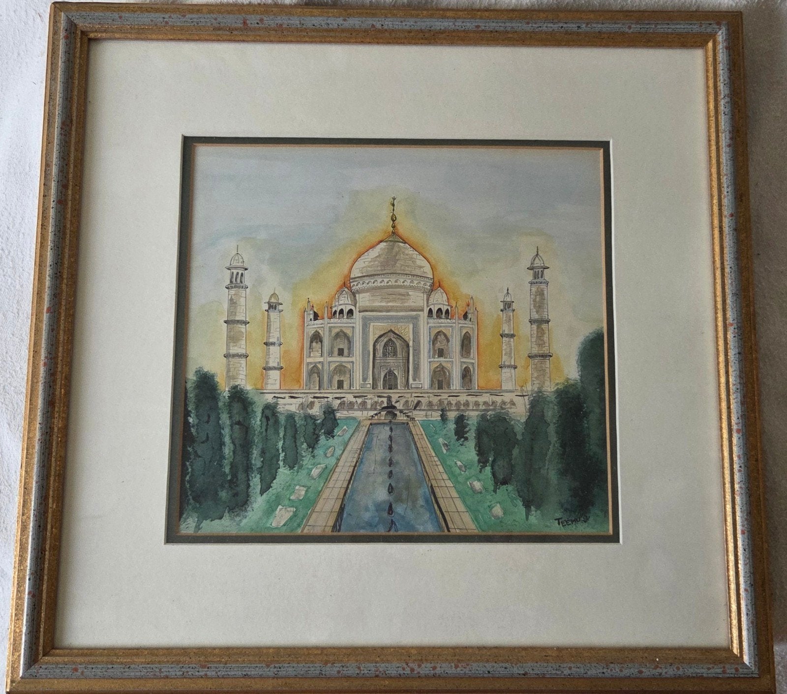 Aquarelle Taj Mahal 45x47, Enlèvement