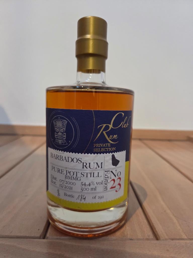Barbados BMMG 21y rum club editie nr. 23 (2000-2021) 54,4%, Verzamelen, Ophalen of Verzenden