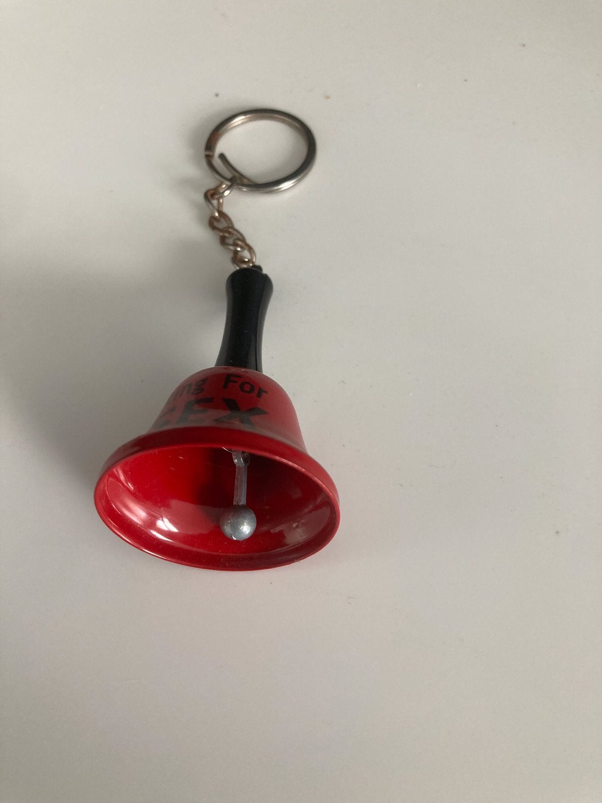 Porte-clés avec cloche et anneau de texte pour le sexe, Enlèvement, Comme neuf