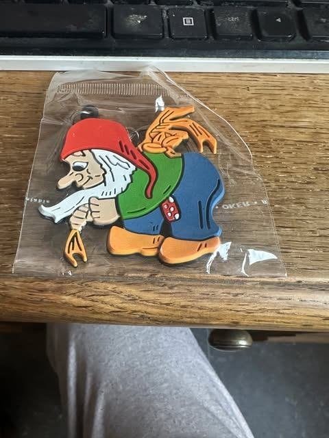 chouffe sleutelhanger keyring broek blauw in blister, Ophalen, Nieuw, Overige typen, Overige merken