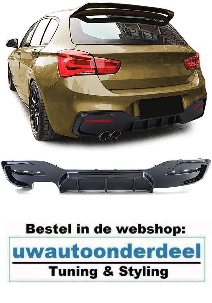 Diffuser Glans Zwart Dubbele Uitlaat Links Voor Bmw 1 Serie, Envoi
