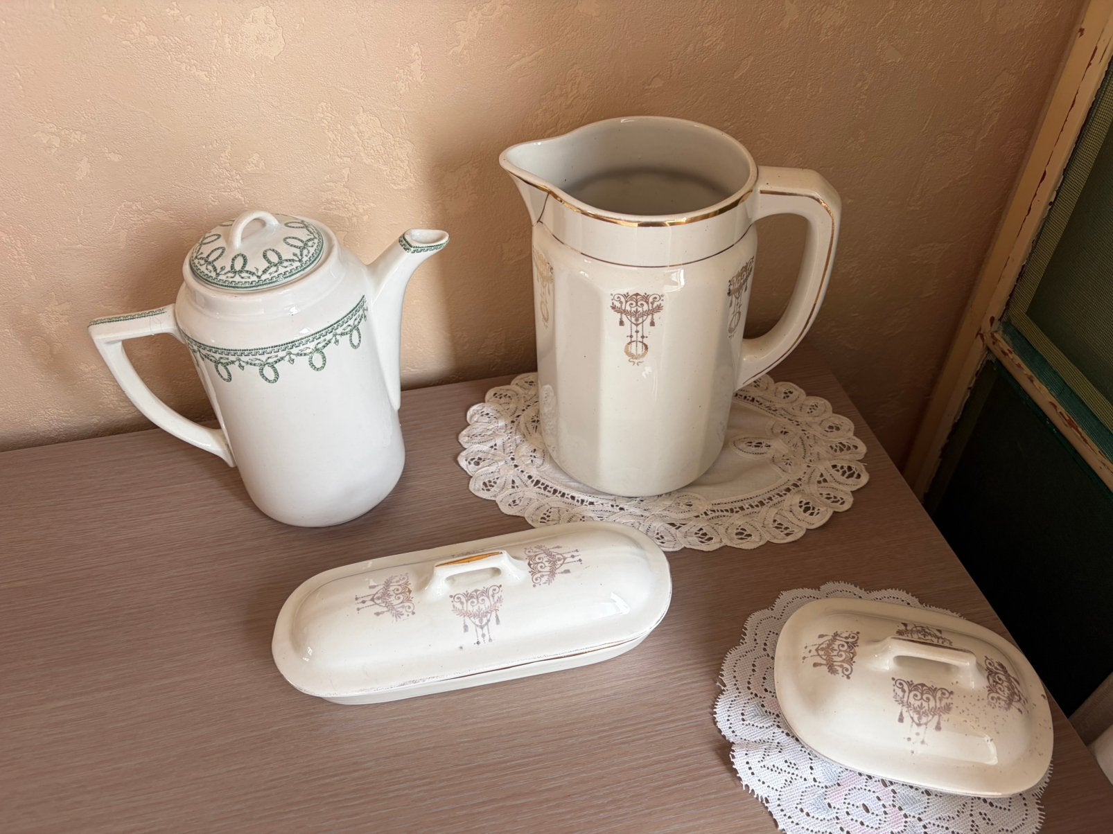 Vintage Servies Set 4-delig - Jaren '30 Art Deco, Ophalen