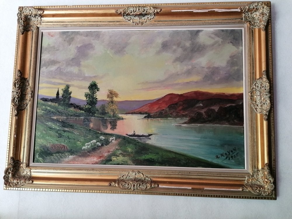 Klassiek rivierschilderij, Antiek en Kunst, Ophalen