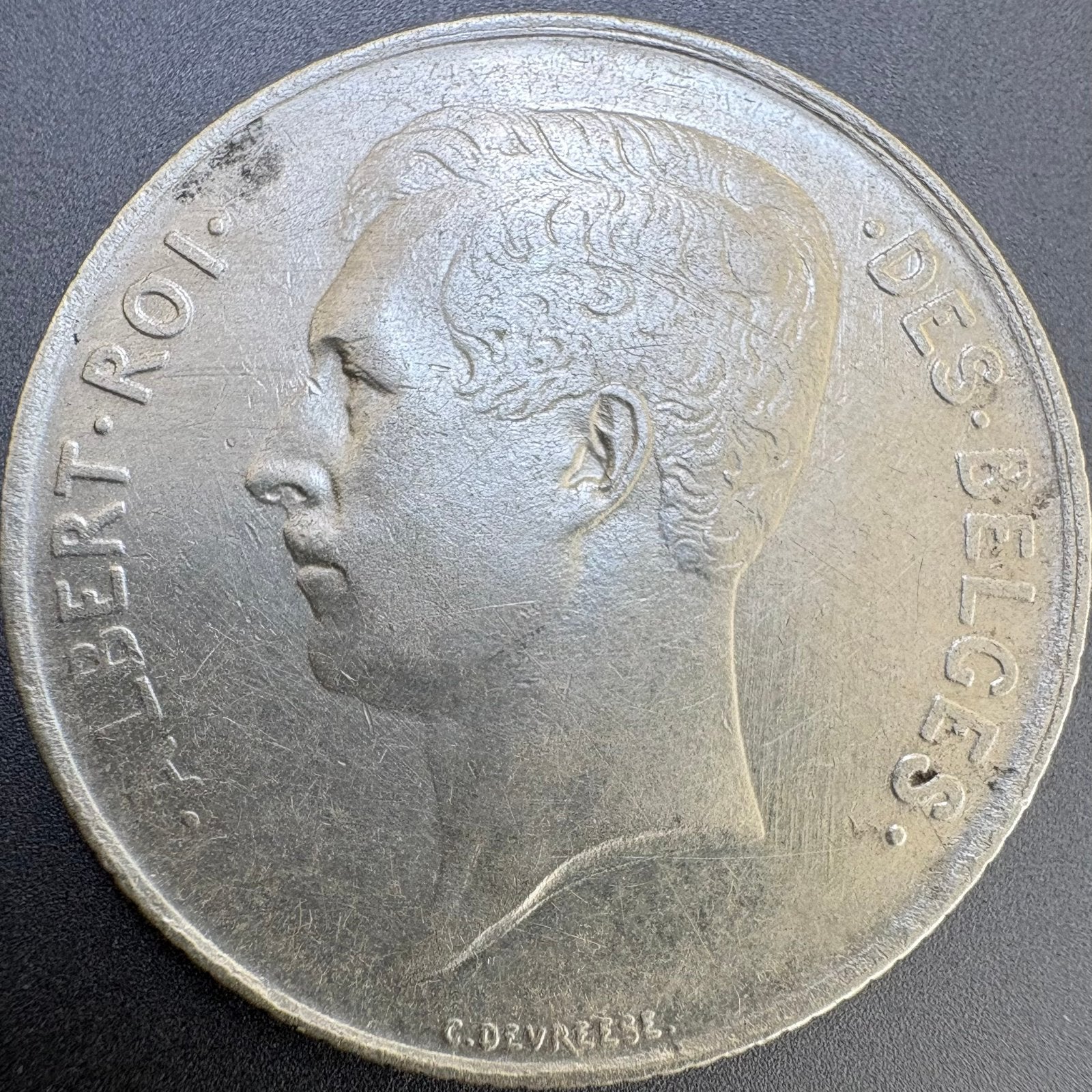 Zilveren 1 Franc - Portret Vorst Albert I - 1913 - Frans, Enlèvement ou Envoi, Monnaie en vrac, Argent, Argent