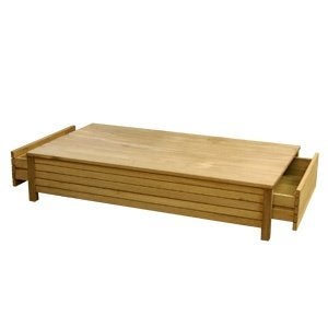NIEUWE BLANK TEAK SALONTAFEL MET 2 grote lades FLAMANT, Ophalen, Hout, Beige, Nieuw