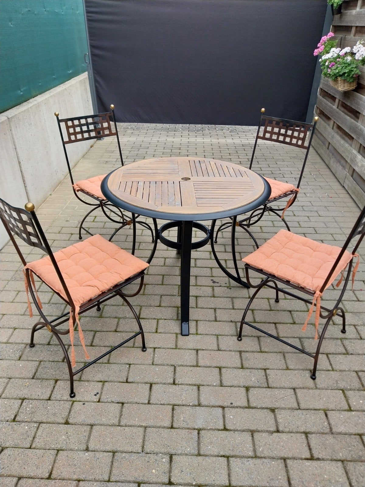 Tuintafel + 4 stoelen, Enlèvement, Aluminium
