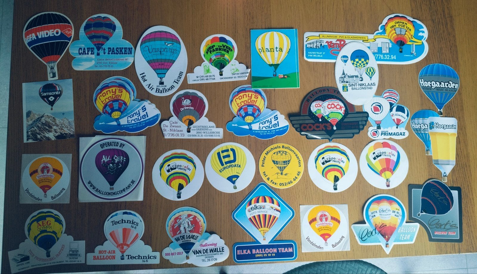 29 oude stickers luchtballonen, Verzamelen, Ophalen of Verzenden