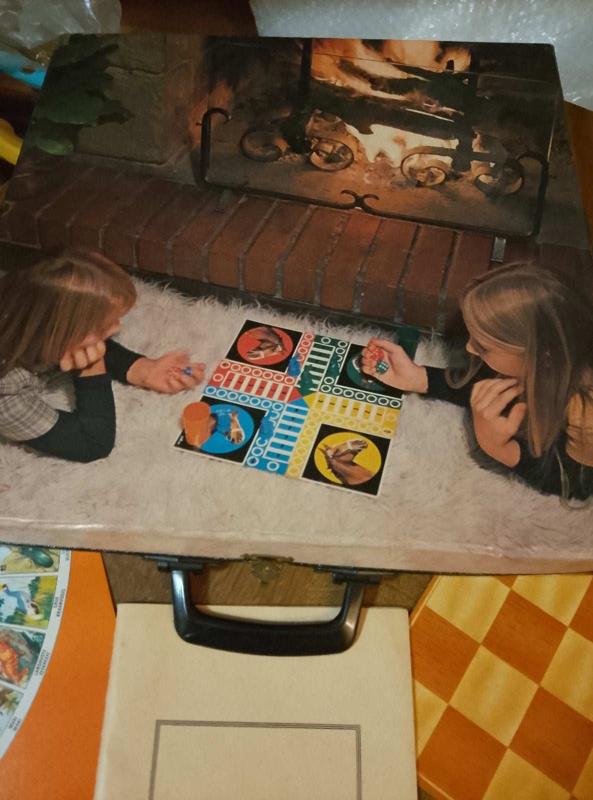 Koffer met bordspellen, vintage, Ophalen