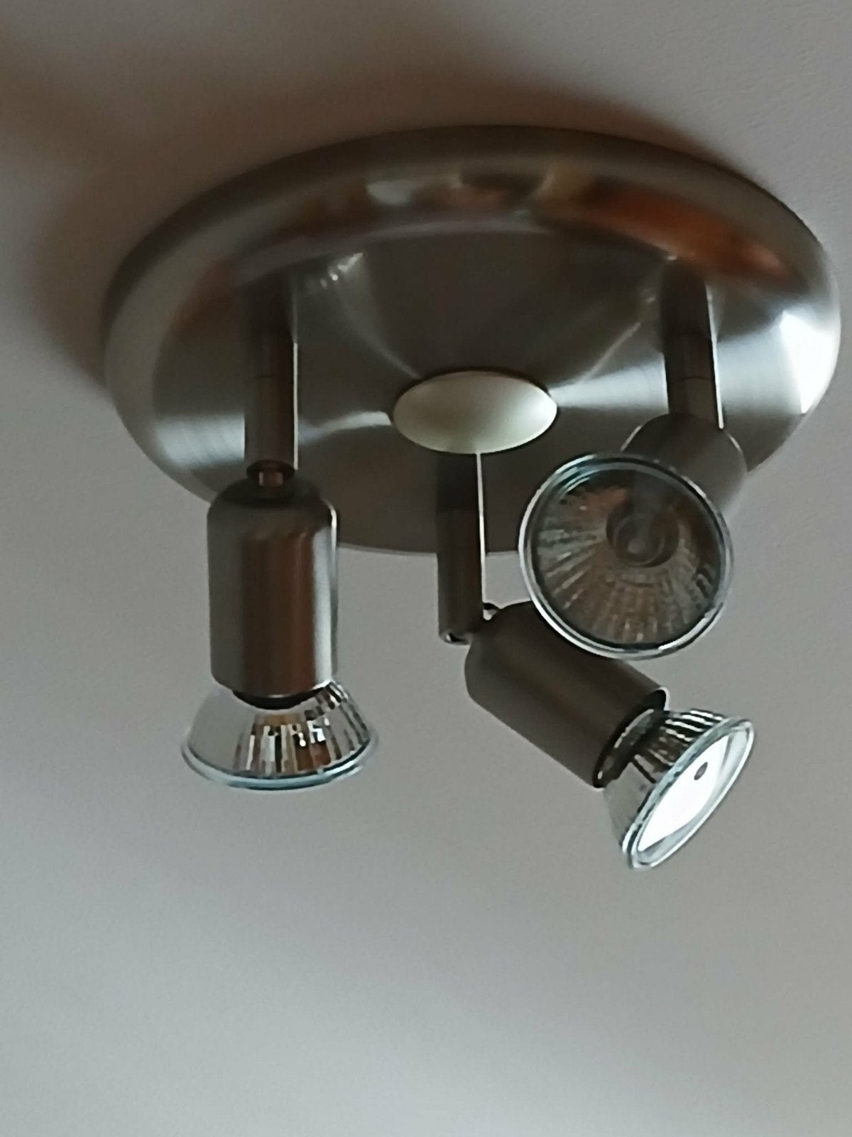 Plafondlamp met 3 verstelbare ledspots, Ophalen, Metaal, LED