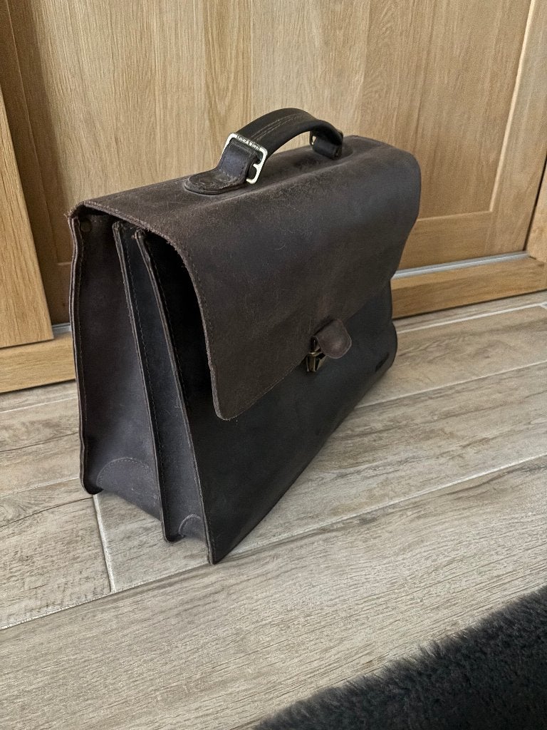 Aktentas -  Arthur & Aston lederen aktentas, Handtassen en Accessoires, Gebruikt, Zwart, Aktetas of Boekentas, Ophalen of Verzenden