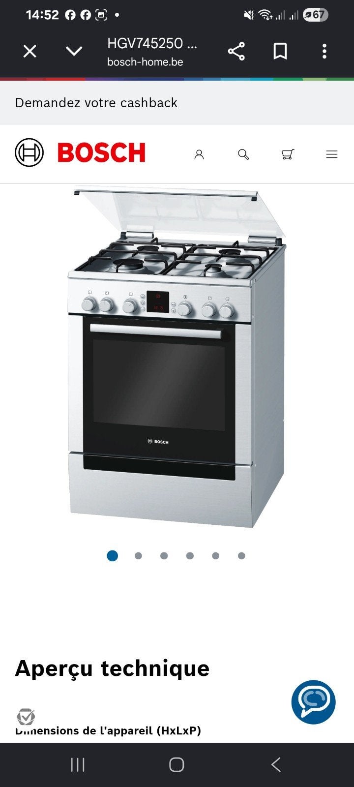 Gaziniere bosch gaz de villle, Electroménager, Cuisinières