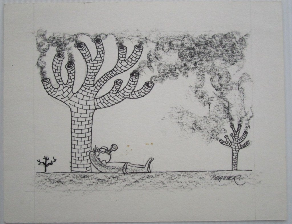 BRASSER - Joli dessin animé (1973), Enlèvement ou Envoi, Dessin, Signé