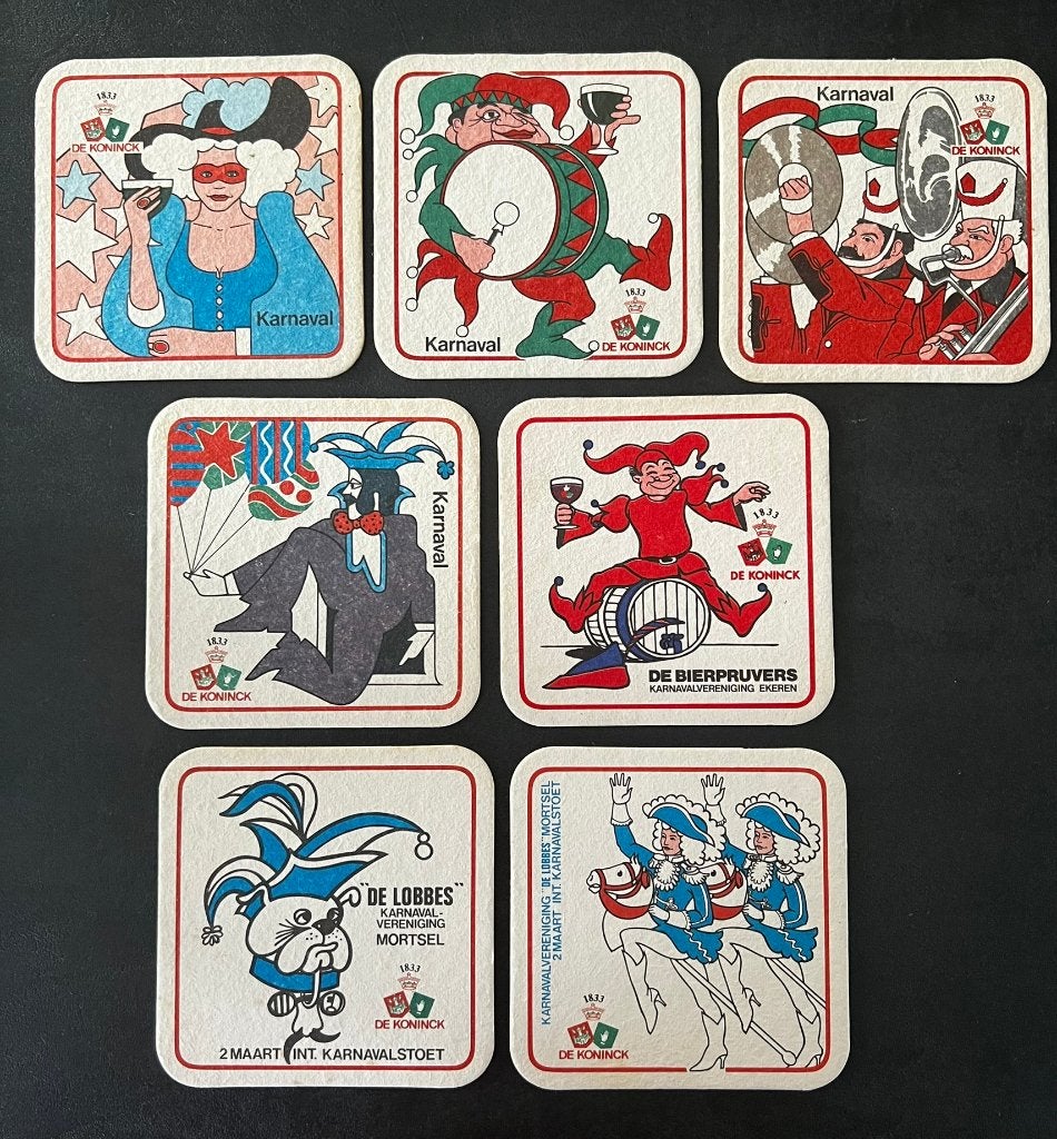 Bierviltjes - KARNAVAL DE KONINCK, Verzamelen, Biermerken, Ophalen of Verzenden, Gebruikt, Viltje(s), De Koninck