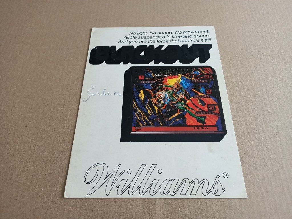 Flyer/ Folder: Williams Blackout (1980) Flipperkast, Verzamelen, Automaten | Flipperkasten, Flipperkast, Williams, Verzenden
