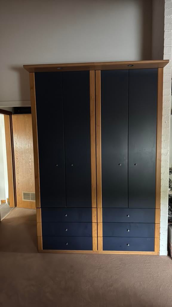 5 Penderies Ikea bleu et bois, Ophalen, Gebruikt, 200 cm of meer, 50 tot 100 cm
