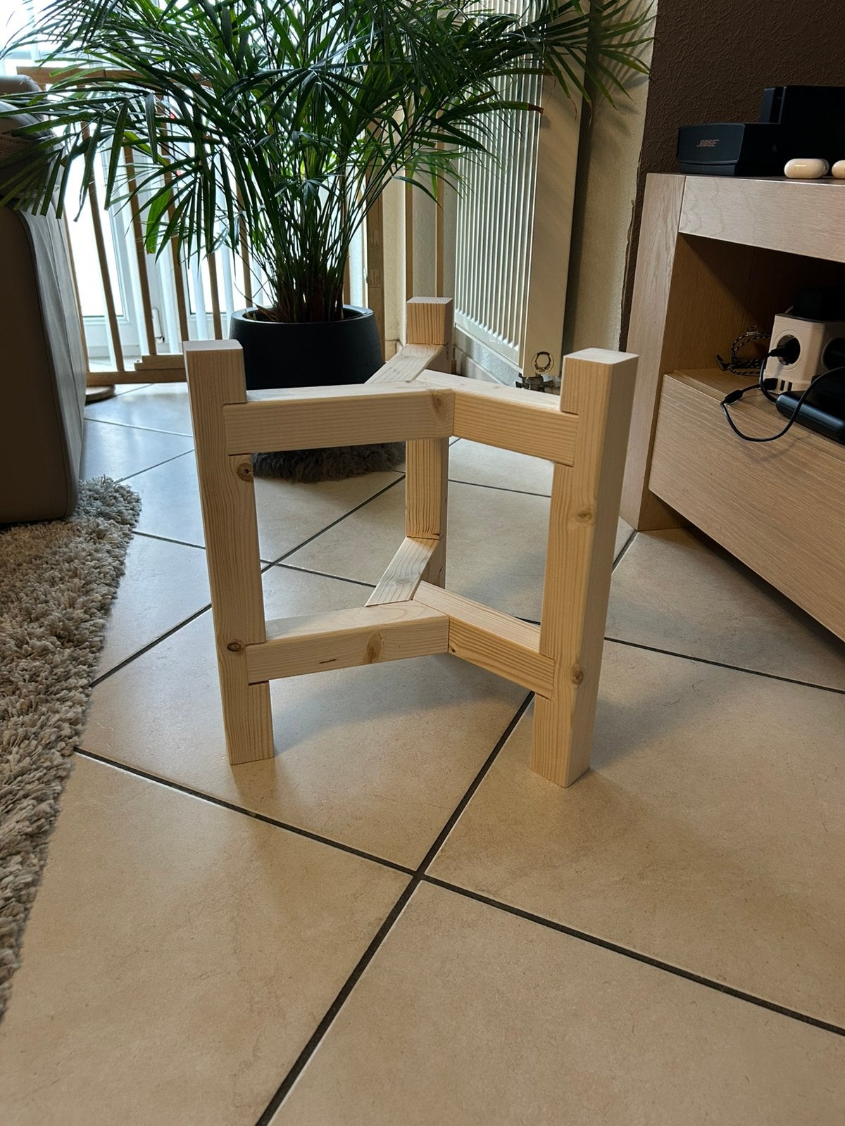 Plantenstandaard - handgemaakt - massief hout, Ophalen, Nieuw