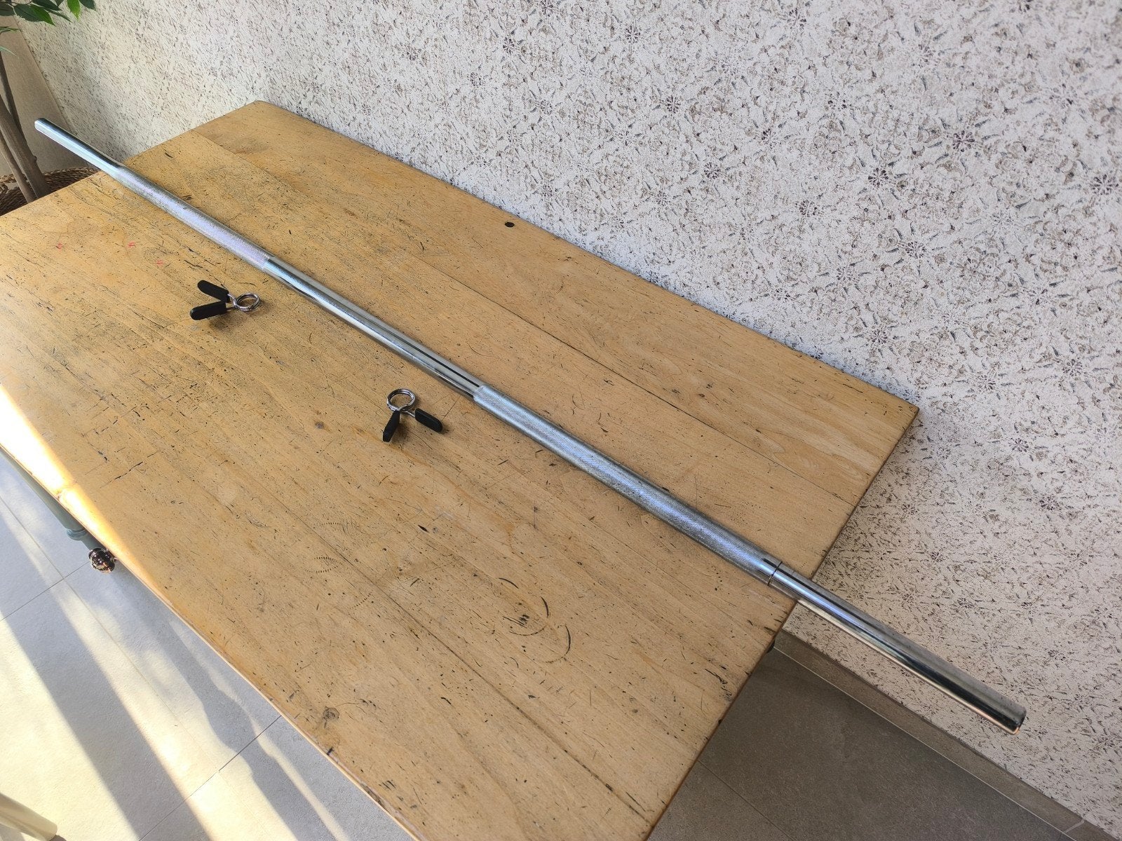 1 x barre d'haltère longue (175cm) 2,8cm., Sports & Fitness, Équipement de fitness, Enlèvement, Utilisé, Bras, Barre d'haltères