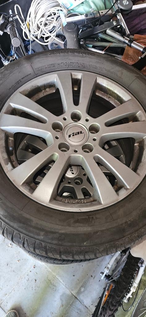 Rial velgen met banden 225/55 R16, Auto-onderdelen, Ophalen, Gebruikt, 16 inch, Banden en Velgen