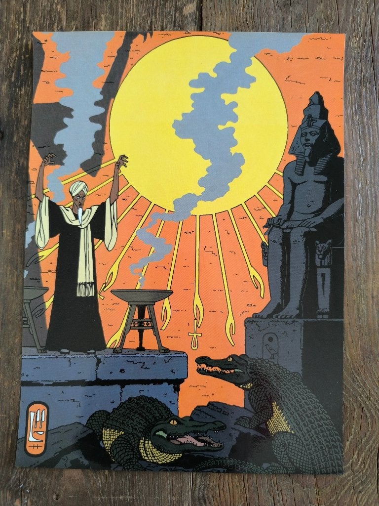 Poster Het Mysterie van de Grote Piramide Edgar P. Jacobs, Verzamelen, Ophalen of Verzenden, Overige figuren, Zo goed als nieuw