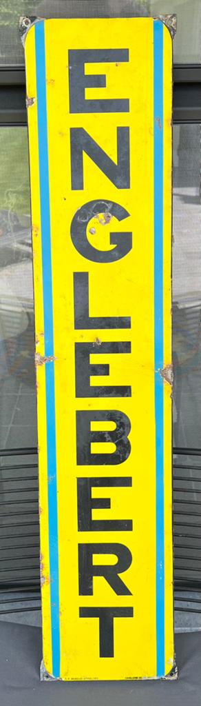 Emaille bord englebert 1950, Ophalen, Gebruikt, Reclamebord