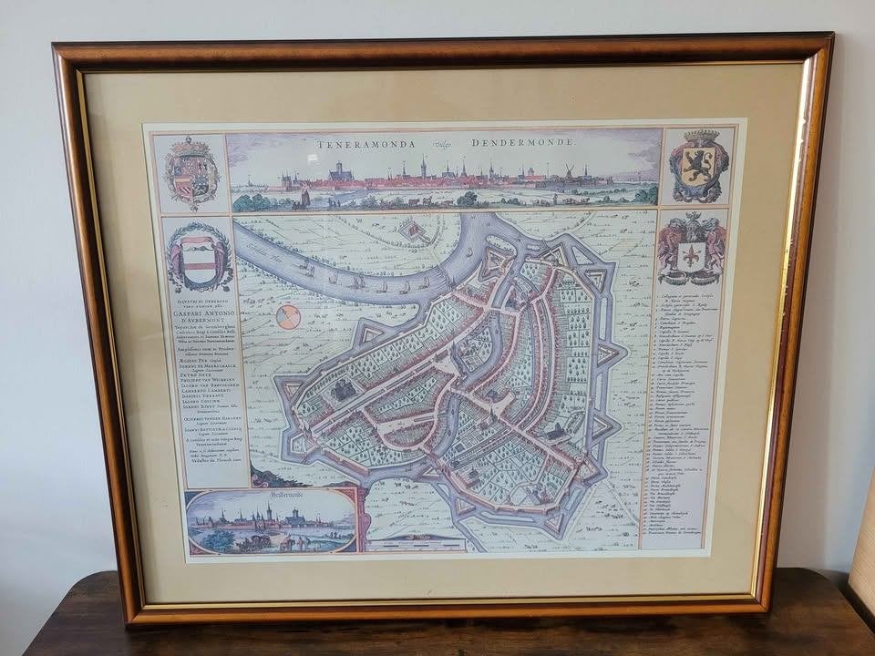 Kaart Dendermonde - Teneramunda, Antiek en Kunst, Curiosa en Brocante, Ophalen