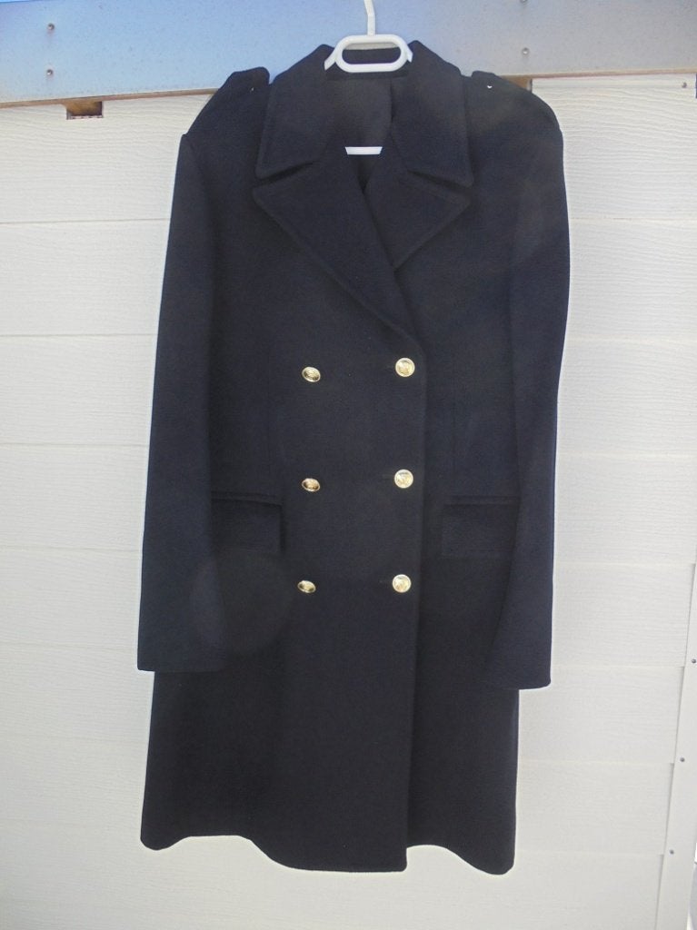 Prachtige zware donkerblauwe ZM / FN gevoerde winterjas 1986, Verzamelen, Ophalen of Verzenden, Marine, Kleding of Schoenen