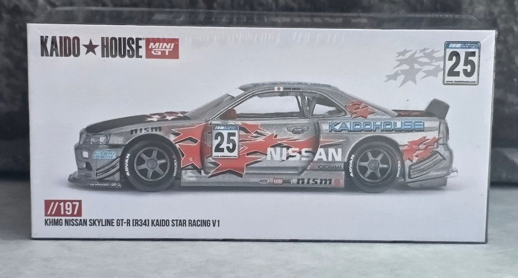 Nissan skyline GT-R R34 Star Racing V1 Kaido house, Neuf, Enlèvement ou Envoi, Kaido house mini gt, Voiture