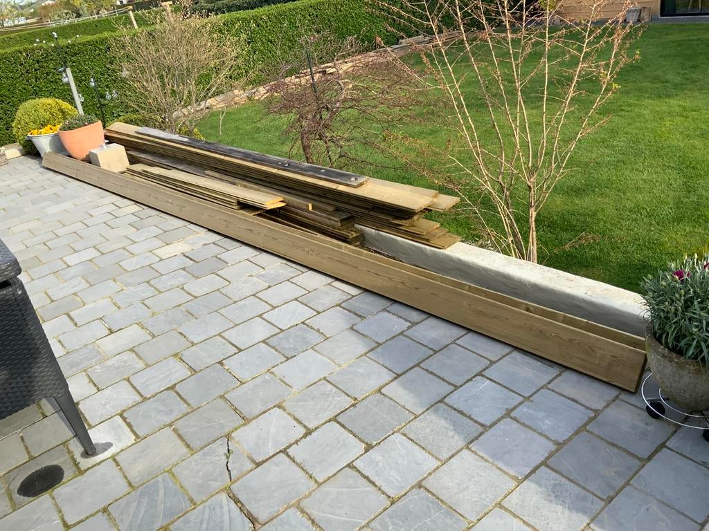 Eik en vuren hout, Doe-het-zelf en Bouw, Hout en Planken, Ophalen, Zo goed als nieuw, Vuren