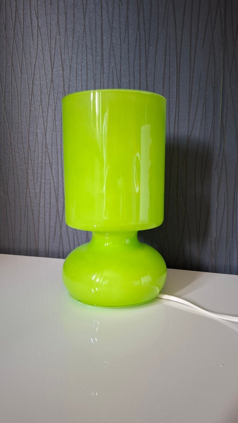 Nachtkast lamp, Vert, Vintage, 24 cm, Verre