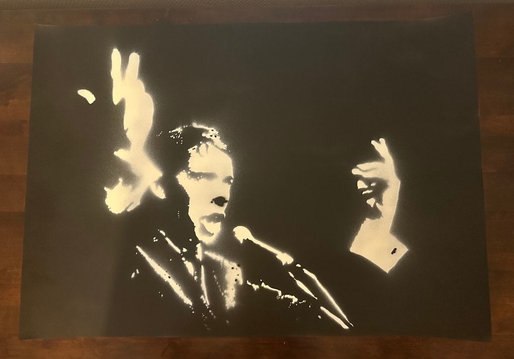 Peinture de Jacques Brel, Enlèvement, Papier/carton, Autres techniques, Portrait
