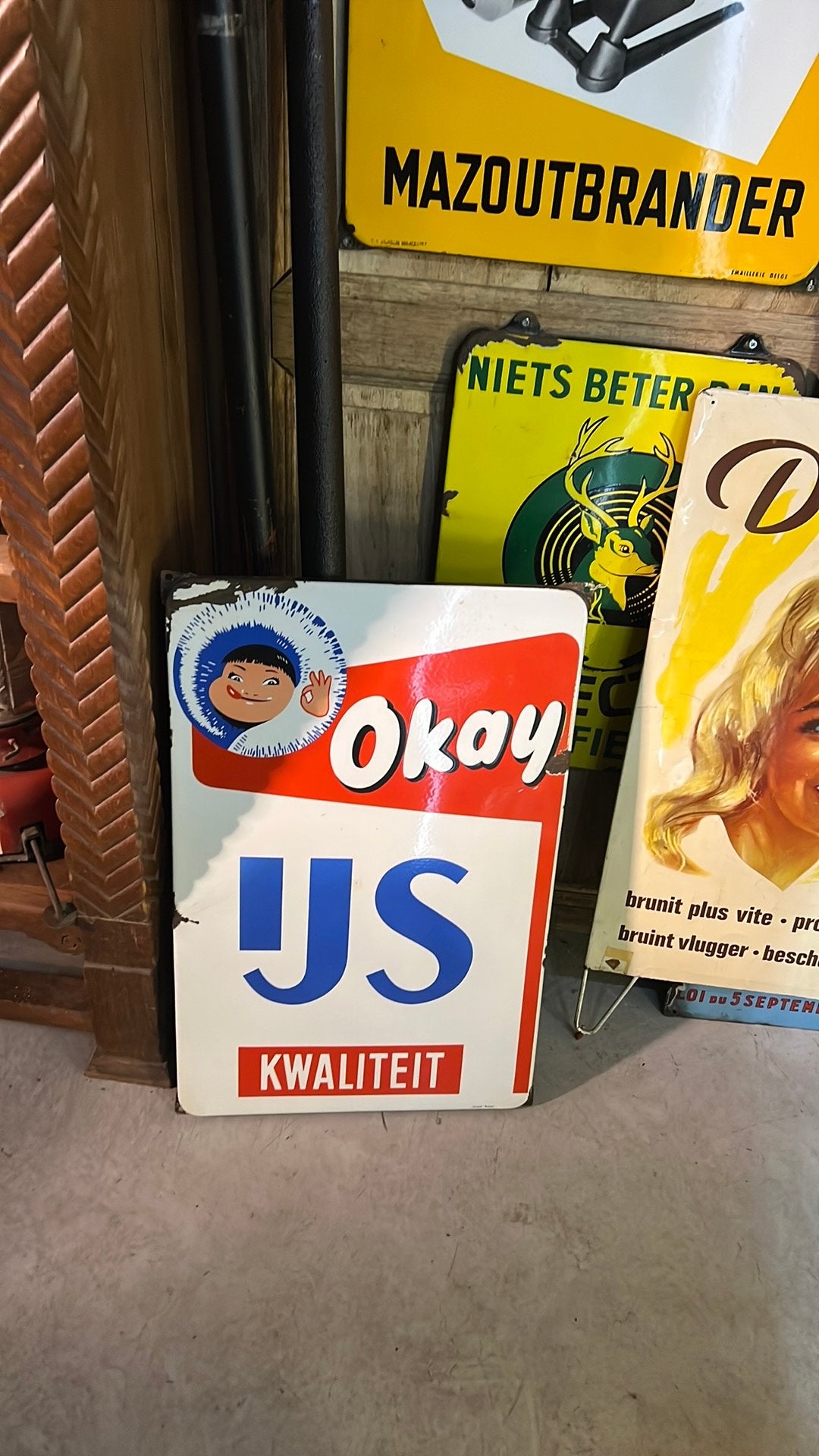 Emaille Okay Ijs Langcat Bussum, Verzamelen, Ophalen of Verzenden, Zo goed als nieuw