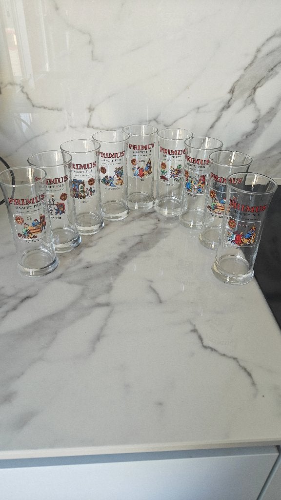 bier pinten van primus haecht, Verzamelen, Ophalen, Zo goed als nieuw