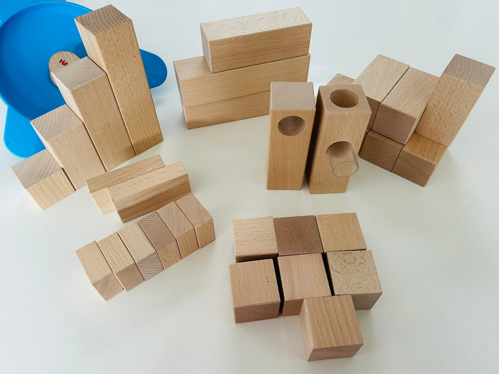 HABA houten knikkerbaan met veel accessoires, Ophalen of Verzenden, Gebruikt, Overige typen