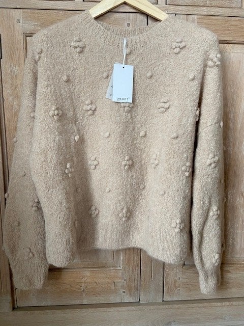LN Knits Dotty Daisy, Kleding | Dames, Truien en Vesten, Beige, Maat 42/44 (L), Nieuw, Ophalen of Verzenden