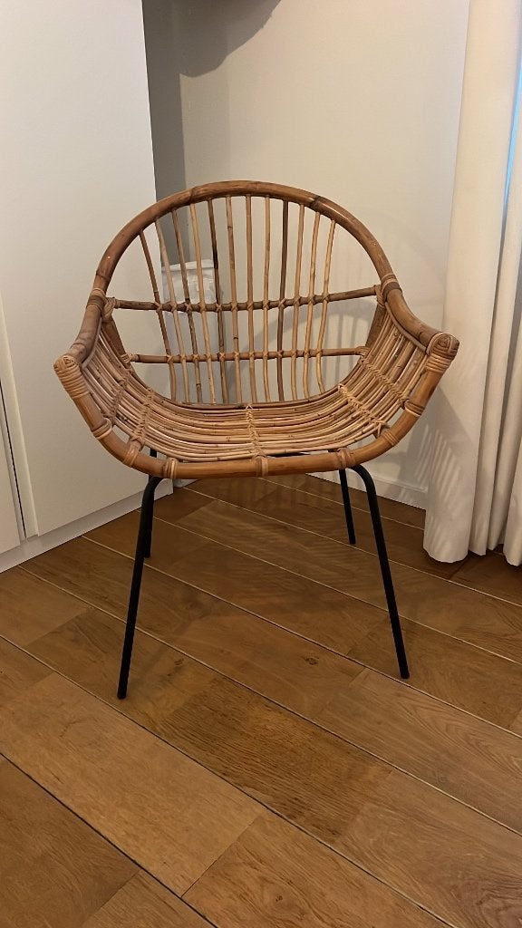 Rotan stoel, Huis en Inrichting, Stoelen, Ophalen, Bruin, Nieuw, Metaal