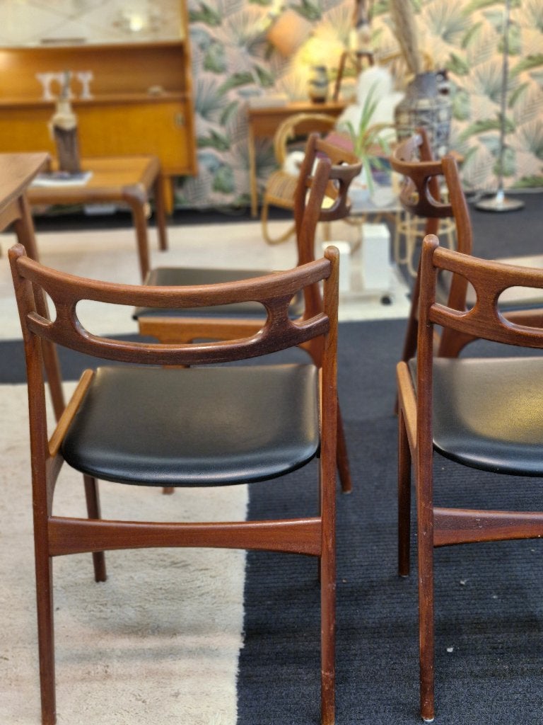 Set van 4 x eetkamerstoelen Deens Design Andersen Uldum, Huis en Inrichting, Stoelen, Ophalen, Zwart, Vier, Gebruikt