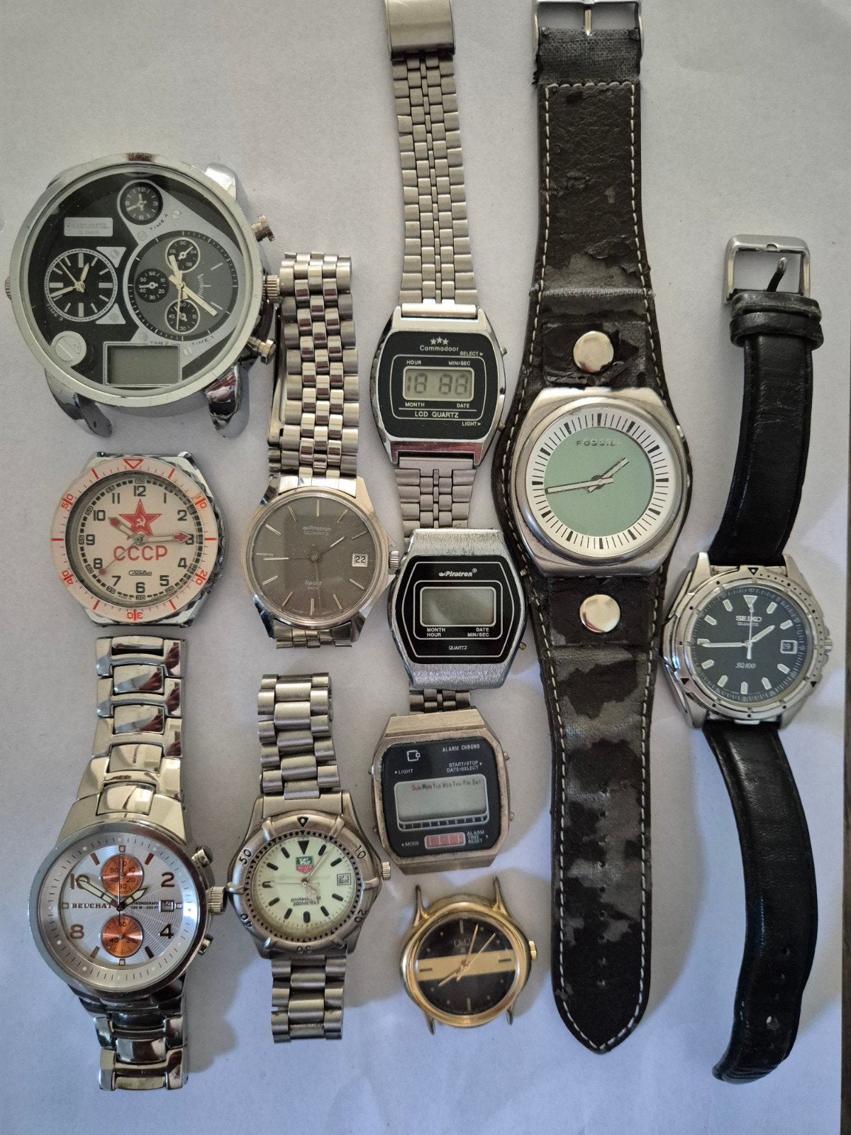 Partij horloges, lot watches, verzameling vintage tot heden, Seiko, Staal, Verzenden, Polshorloge