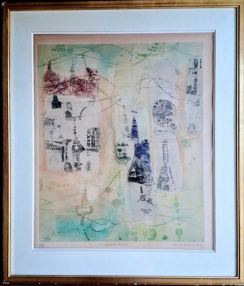 Hasegawa Shoichi (1929-2023) grote kleur aquatint-ets, Antiek en Kunst, Kunst | Etsen en Gravures, Stadsgezicht, Ophalen of Verzenden