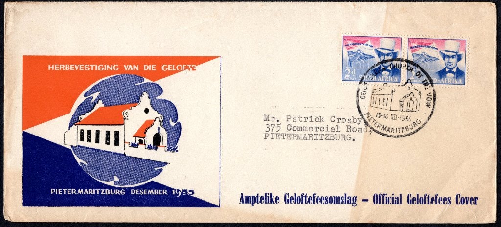 AFRIQUE DU SUD N 217/218 FDC PIETERMARITZBURG 1955, Timbres & Monnaies, Timbres | Afrique, Envoi, Afrique du Sud, Affranchi
