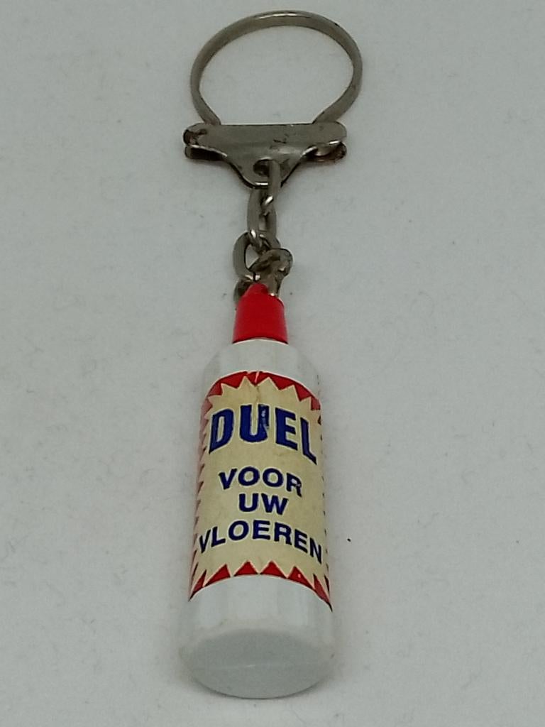 Vintage Reclame Sleutelhanger Duel – Voor Uw Vloeren - Schoo, Ophalen of Verzenden, Gebruikt, Merk