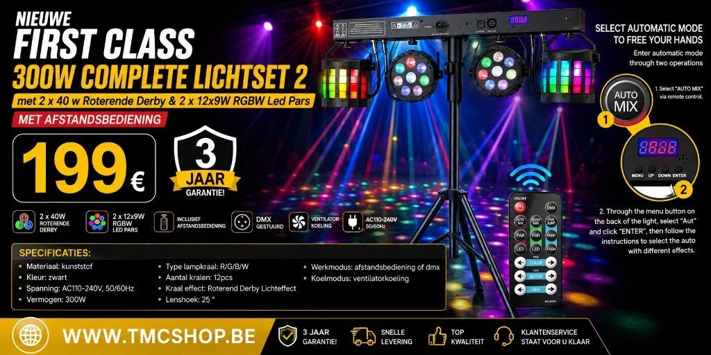 Nouveau kit d'éclairage complet de première classe 300 W 2, Enlèvement ou Envoi, Neuf, Lumières, Commande sonore