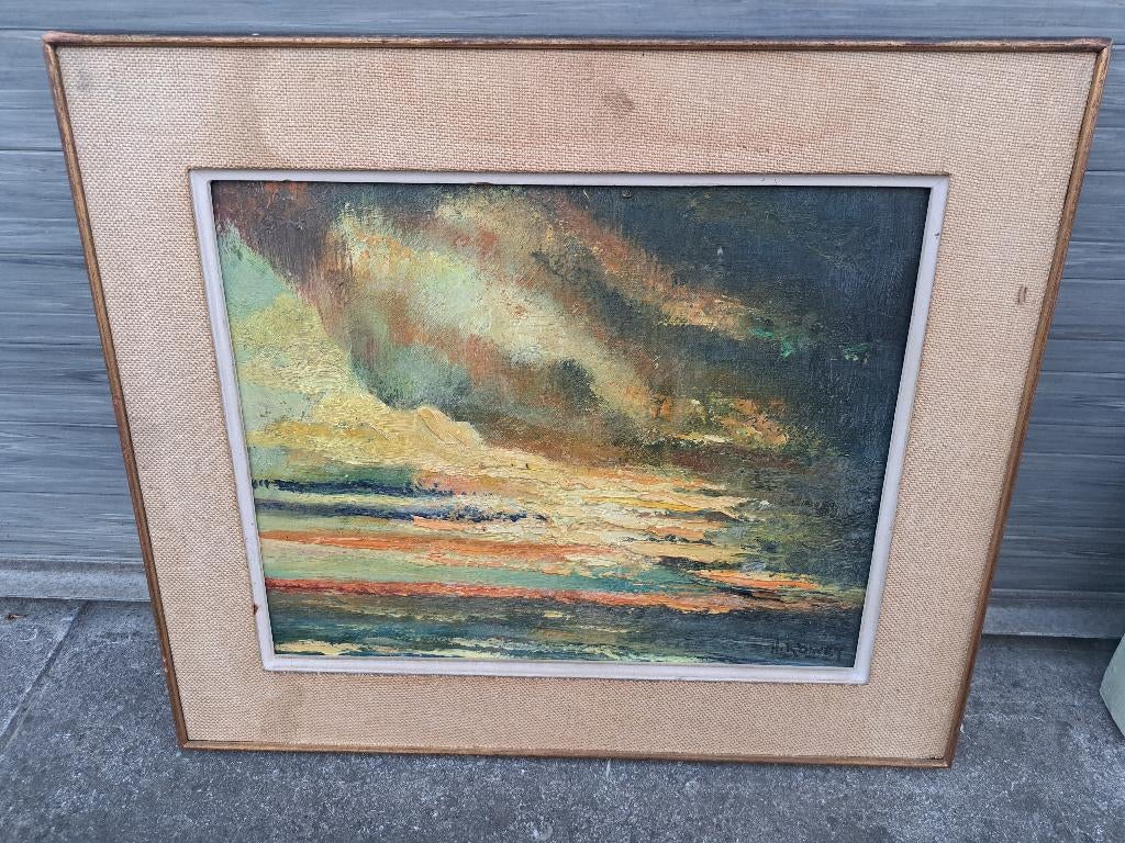 huile sur panneau la panne signe henri rowet, Antiek en Kunst, Ophalen of Verzenden