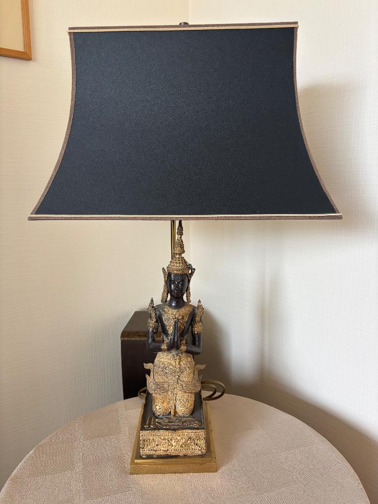 Tafellamp Thaise Buddha, brons, Antiek en Kunst, Ophalen, Brons