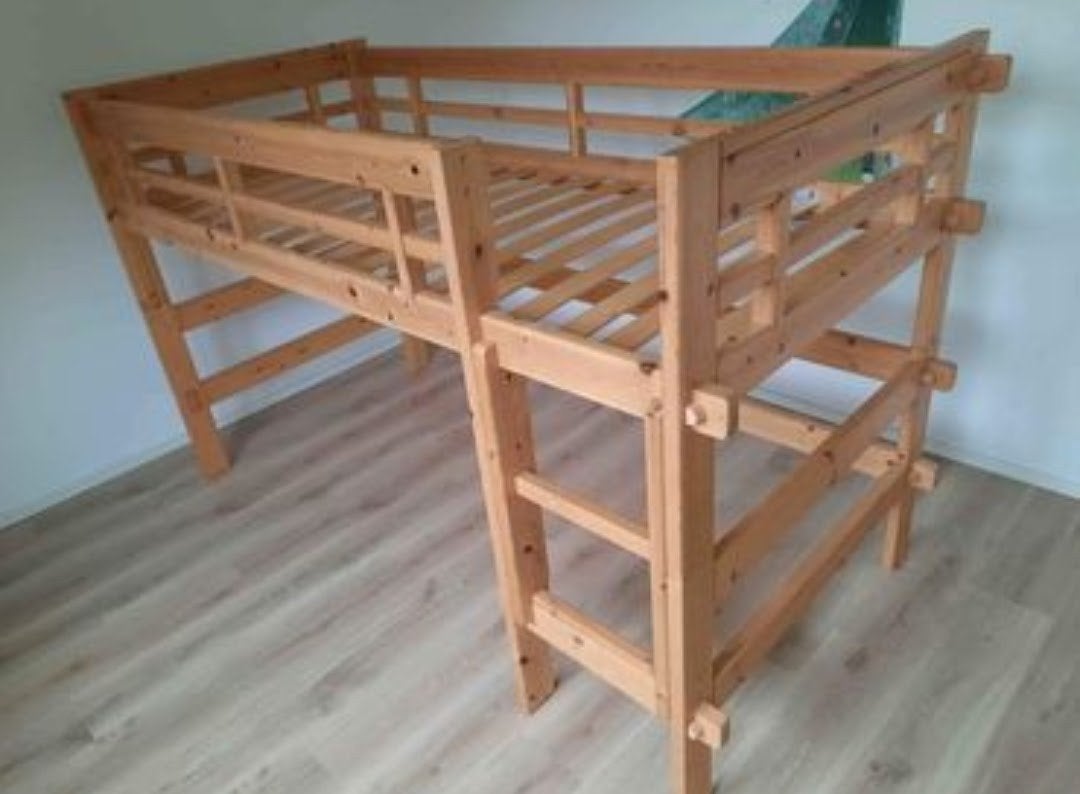 Lifetime massief houten halfhoogslaper, Ophalen, Halfhoogslaper