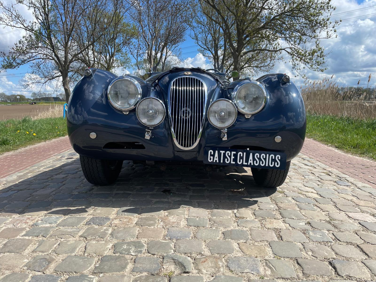 Jaguar xk 120 met s type motor 1951, Achterwielaandrijving, Cabriolet, Blauw, 175 kW